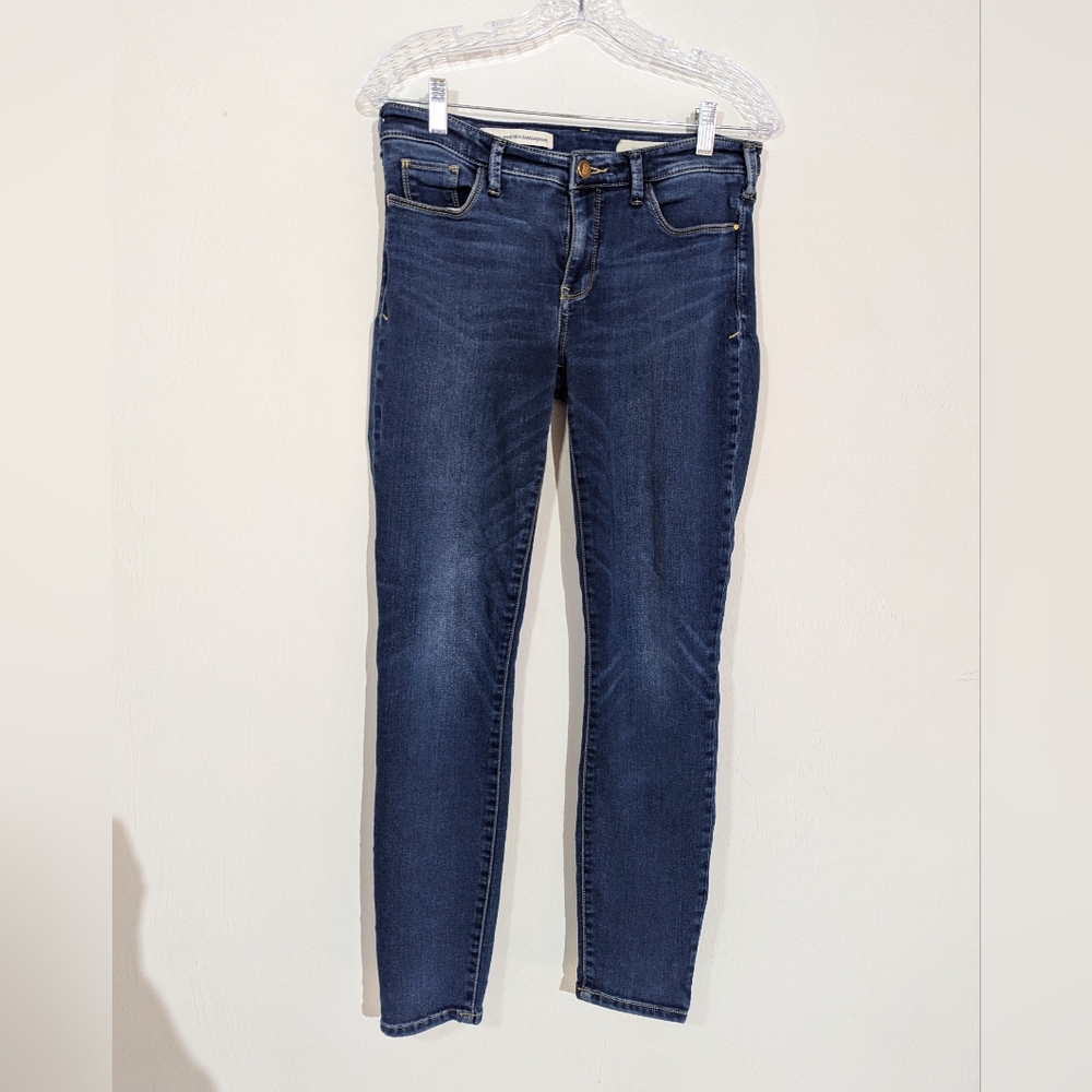 Pilcro And The Letterpress Anthropologie "Serif" Mid Rise Blue Jeans Sz 28 *GUC